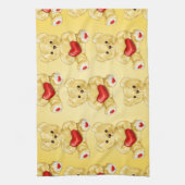 可愛いテディベア保持ハート – かわいらしいぬいぐるみ キッチンタオル (縦)