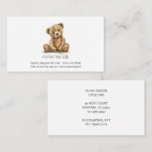 可愛いテディベア可愛い育児名刺 名刺 (正面/裏面)