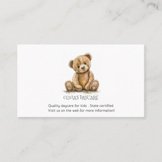可愛いテディベア可愛い育児名刺 名刺 (正面)