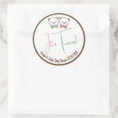 可愛いテディベア懐かしい双子の赤ちゃんシャワー ラウンドシール (バッグ)