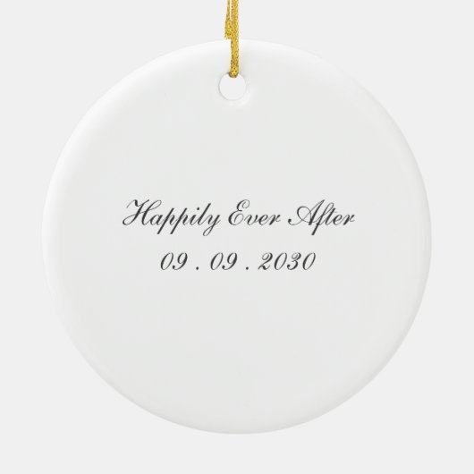 可愛いテディベア新郎新婦結婚の セラミックオーナメント (裏面)