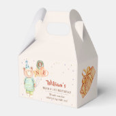 可愛いテディベア最初の誕生日パーティーのお願いボックス フェイバーボックス (裏面サイド)