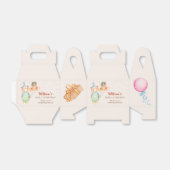 可愛いテディベア最初の誕生日パーティーのお願いボックス フェイバーボックス (折り畳みなし)