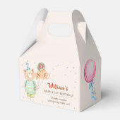 可愛いテディベア最初の誕生日パーティーのお願いボックス フェイバーボックス (正面サイド)