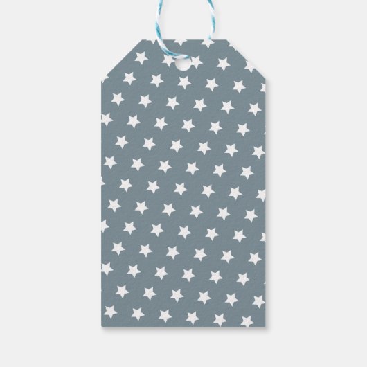 可愛いテディベア男の子の赤ちゃんシャワーありがとう ギフトタグ (裏面)