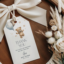 可愛いテディベア男の子の赤ちゃんシャワーありがとう ギフトタグ