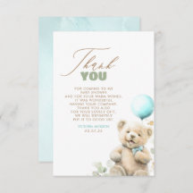 可愛いテディベア男の子ベイビーシャワーありがとう