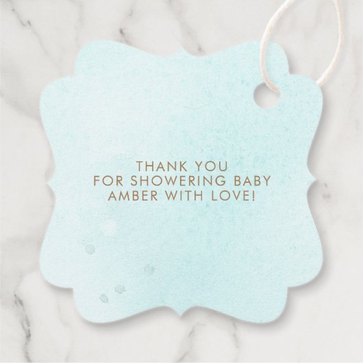 可愛いテディベア男の子ベイビーシャワーありがとう フェイバータグ (裏面)