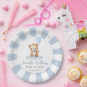 可愛いテディベア男の赤ちゃんシャワー ペーパープレート (パーティー)
