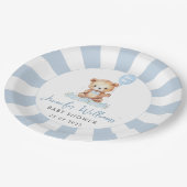 可愛いテディベア男の赤ちゃんシャワー ペーパープレート (アングル)