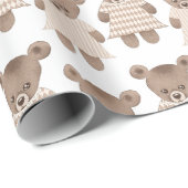 可愛いテディベア赤ちゃん女の子のドレス赤ちゃんシャワー ラッピングペーパー (ロールコーナー)