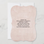 可愛いテディベア運の赤いハートありがとう サンキューカード (裏面)