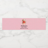 可愛いテディベア運の赤いハートベビーシャワー ペットボトルラベル (シングルラベル)