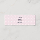 可愛いテディベア運の赤いハート スキニー名刺 (裏面)