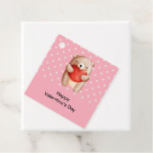 可愛いテディベア運の赤いハート フェイバータグ (インサイチュ)