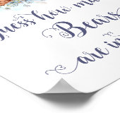 可愛いテディベア青い風船はクマの数を推測 ポスター (角)