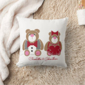 可愛いテディベア40結婚周年 クッション (ブランケット)