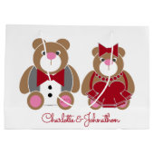 可愛いテディベア40結婚周年 ラージペーパーバッグ (裏面)