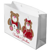 可愛いテディベア40結婚周年 ラージペーパーバッグ (裏面アングル)