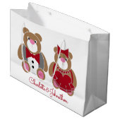 可愛いテディベア40結婚周年 ラージペーパーバッグ (正面アングル)