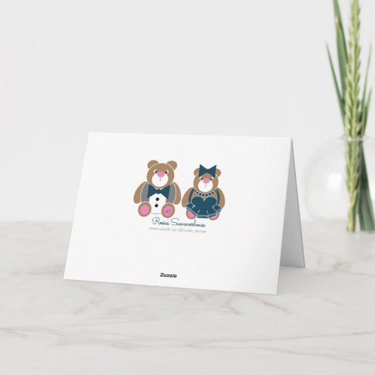 可愛いテディベア45thサファ結婚イア記念日 カード (裏面)