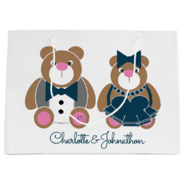 可愛いテディベア45thサファ結婚イア記念日 ラージペーパーバッグ