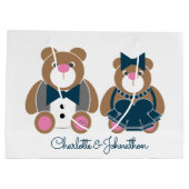 可愛いテディベア45thサファ結婚イア記念日 ラージペーパーバッグ (裏面)