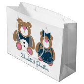 可愛いテディベア45thサファ結婚イア記念日 ラージペーパーバッグ (裏面アングル)