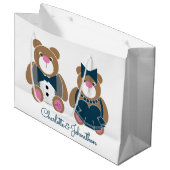 可愛いテディベア45thサファ結婚イア記念日 ラージペーパーバッグ (正面アングル)