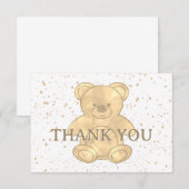 可愛いテディベア サンキューカード (正面/裏面)