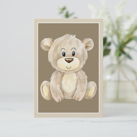 可愛いテディベア サンキューカード (スタンド正面)