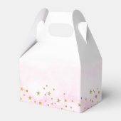 可愛いテディベア&バルーンピンクの女の子バプテスマ フェイバーボックス (裏面サイド)