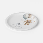 可愛いテディベア&バルーン男の子ベイビーシャワー ペーパープレート (アングル)