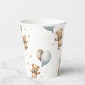 可愛いテディベア&バルーン男の子ベイビーシャワー 紙コップ (裏面)