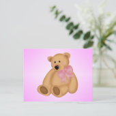 可愛いテディベア、ベビーガール ポストカード (スタンド正面)