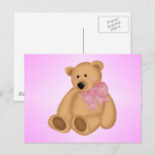 可愛いテディベア、ベビーガール ポストカード (正面/裏面)