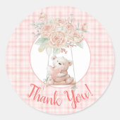 可愛いテディベア ラウンドシール (正面)