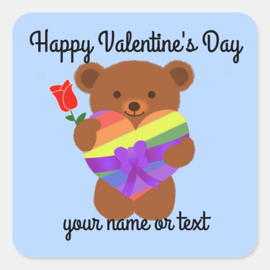 可愛いテディベア#2シール スクエアシール (正面)
