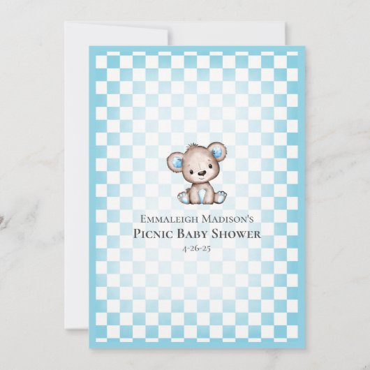 可愛いテディ最高のベアゲームカードを知っている 招待状 (裏面)