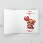 可愛いテディ親愛ー名オンハートバルーンバレンタイン シーズンカード (内部)
