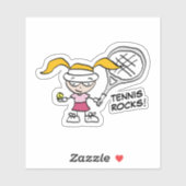 可愛いテニスガール漫画カスタムのビニールのシール シール (シート)