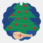 可愛いテニスクリスマスオーナメントカード(封筒つき) オーナメントカード (正面)