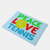 可愛いテニスブルー ドアマット (アングル)