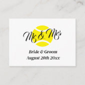 可愛いテニス結婚テーマのエンクロージャカードテンプレート エンクロージャーカード (正面)