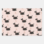 可愛いテリアパーソナライズされたピンク斑点 ラッピングペーパーシート (正面3)