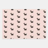 可愛いテリアパーソナライズされたピンク斑点 ラッピングペーパーシート (正面2)