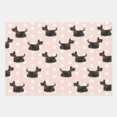 可愛いテリアパーソナライズされたピンク斑点 ラッピングペーパーシート (正面)