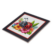 可愛いテンジウムシ愛好家の昆虫 タイル (側面)