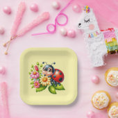 可愛いテンジウムシ愛好家の昆虫 ペーパープレート (パーティー)