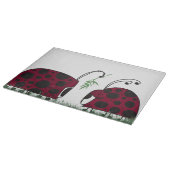 可愛いテントウムシとヤドリギ カッティングボード (角)